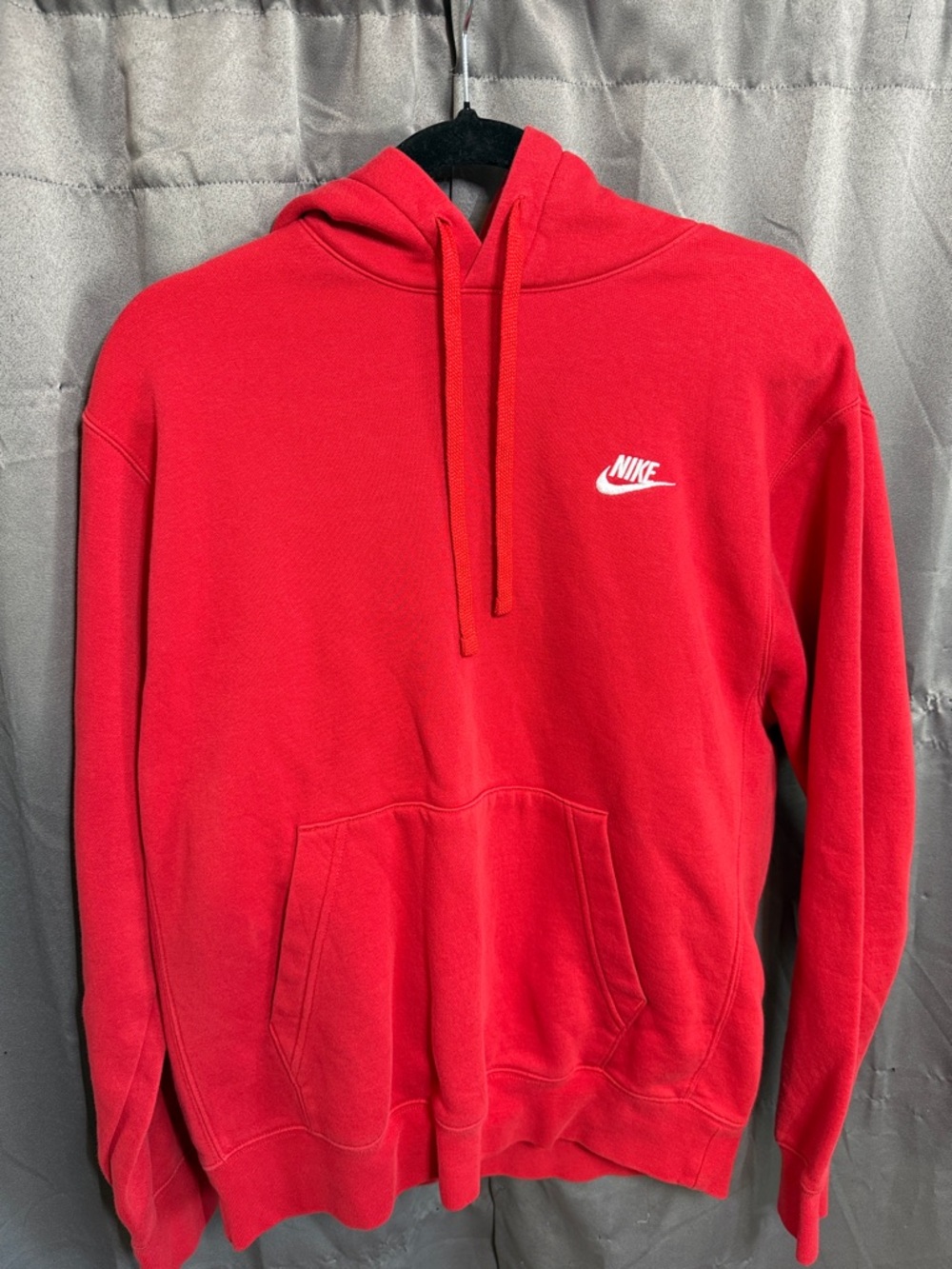 Nike Red Pullover Hoodie with Small White Swoosh